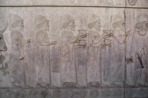 Babylonian Tribute Bearers, 520 - 486 BC, Apadana Staircase, Persepolis, Iran