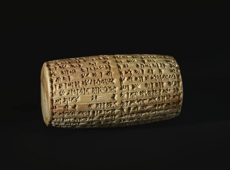 The Nabonidus Cylinder, 556-539BC, Ur, Mesopotamia (now Tell el-Muqayyar, Iraq)