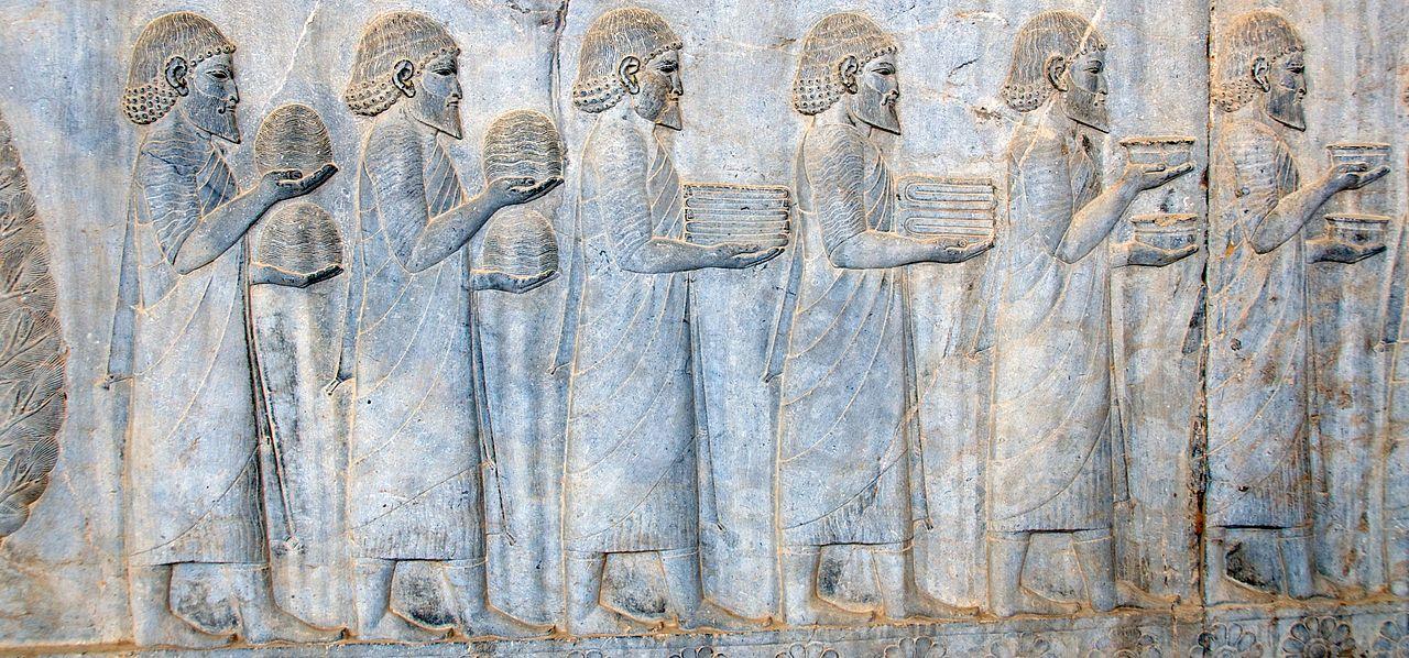 Ionian Tribute Bearers, 520 - 486 BC, Apadana Staircase, Persepolis, Iran