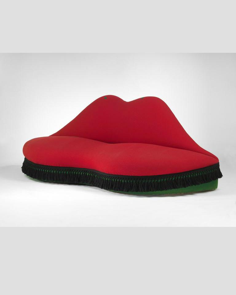 Mae West Lips sofa, 1938, Edward James (sofa), Salvador Dalí (painting of Mae West the design is based on)