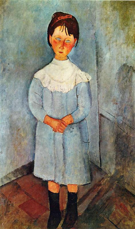 Little girl in blue, 1918, Modigliani