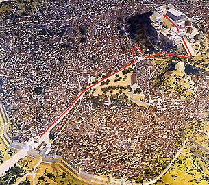 Map of Panathenaic Procession, Ancient Athens