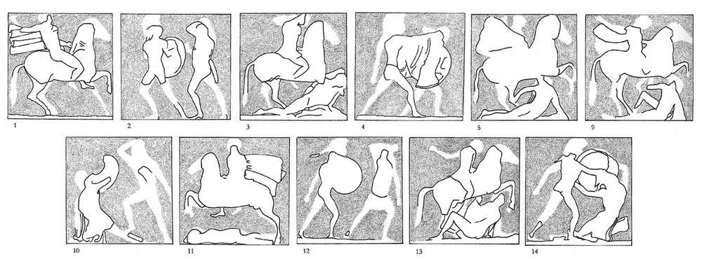 West Metopes of the Parthenon, 438 - 432 BC, Designed by Pheidias, Athens, Greece