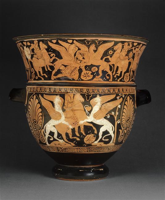 Falaieff with the depiction of combat on an Amazone and two griffons, 4th century BC, Attica