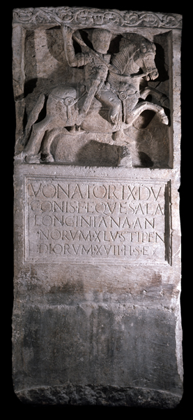 Tombstone of the cavalryman Vonatorix, 40-60 AD, discovered in Bonn, Germany