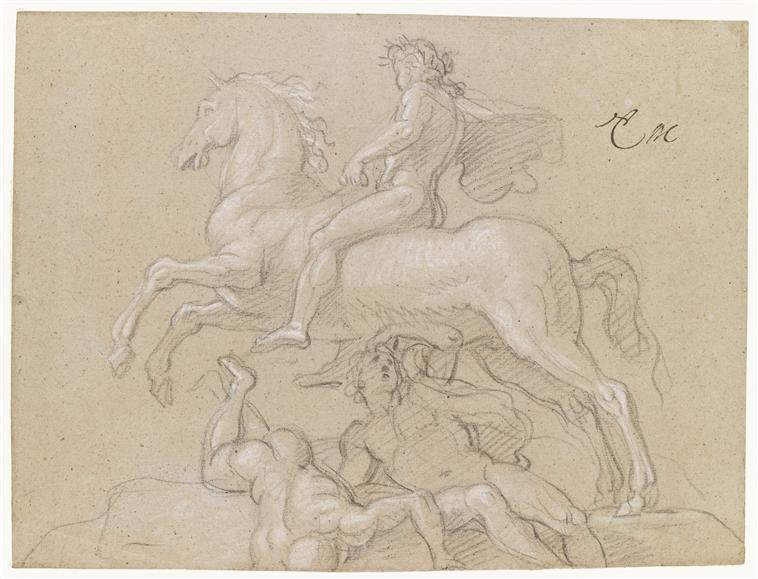 Louis XIV on horseback, cr. 1668, Charles Le Brun, France