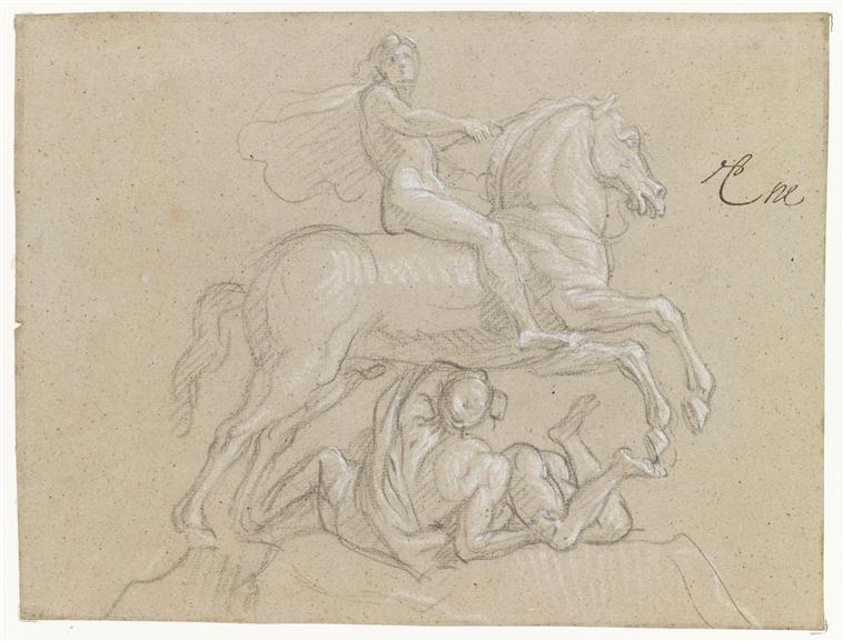 Louis XIV on horseback, cr. 1668, Charles Le Brun, France