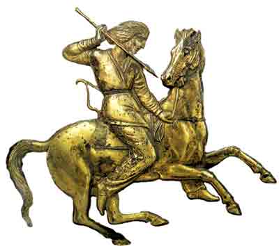 Greco-Scythian gold horseman appliqué, (?) cr. 4th century BC