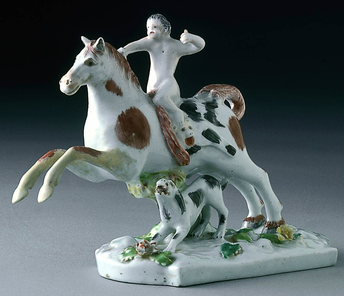 Boy on horseback, cr. 1753-5, probably by Vauxhall Manufactory