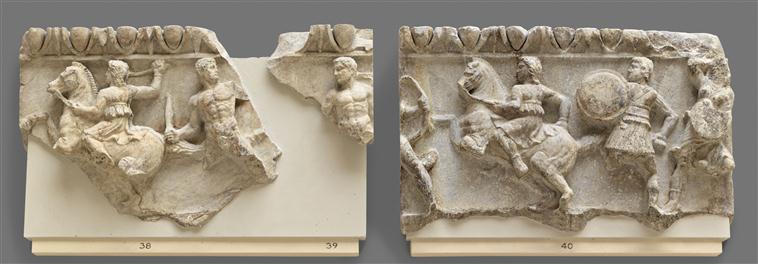 Detail of an Amazonomachy frieze of the temple of Artemis Leucophryene, 1st quarter of the 2nd century BC, Magnesia on the Maeander, Turkey