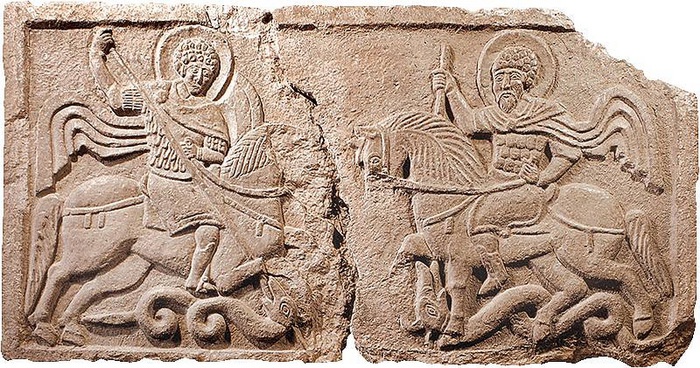 Two Horseman (George and Theodore), cr. 1062, from St.Michael's monastery in Kiev, Russia