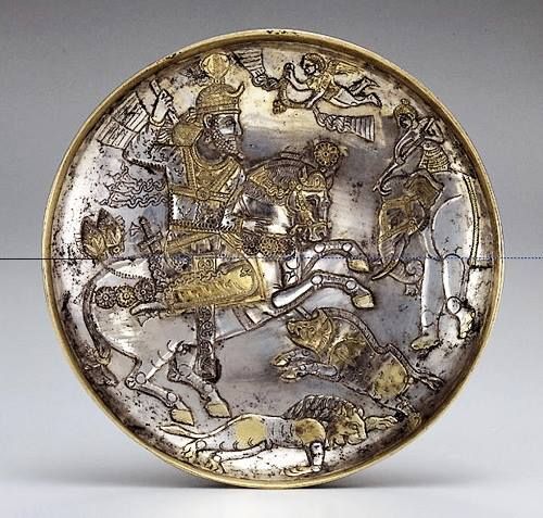 COMPARANDUM: Plate with a King Hunting Animals, 7th century