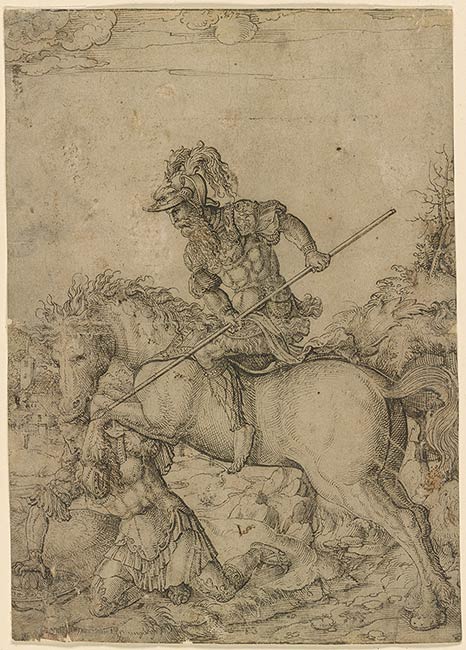 Artybios on Horseback Attacking Onesilus, 1510-1547, Jörg Breu the Younger, Augsburg, Germany