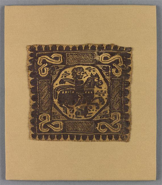 Textile fragment depicting a horseman, 5th-6th century, Coptic