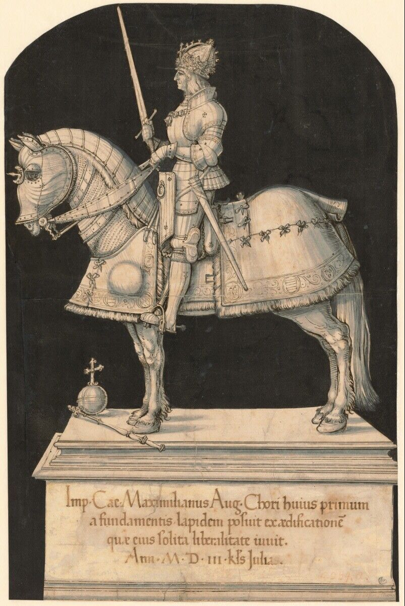 Project for an equestrian statue for Emperor Maximilian I, 1509-10, Hans Burgkmair, Vienna, Holy Roman Empire