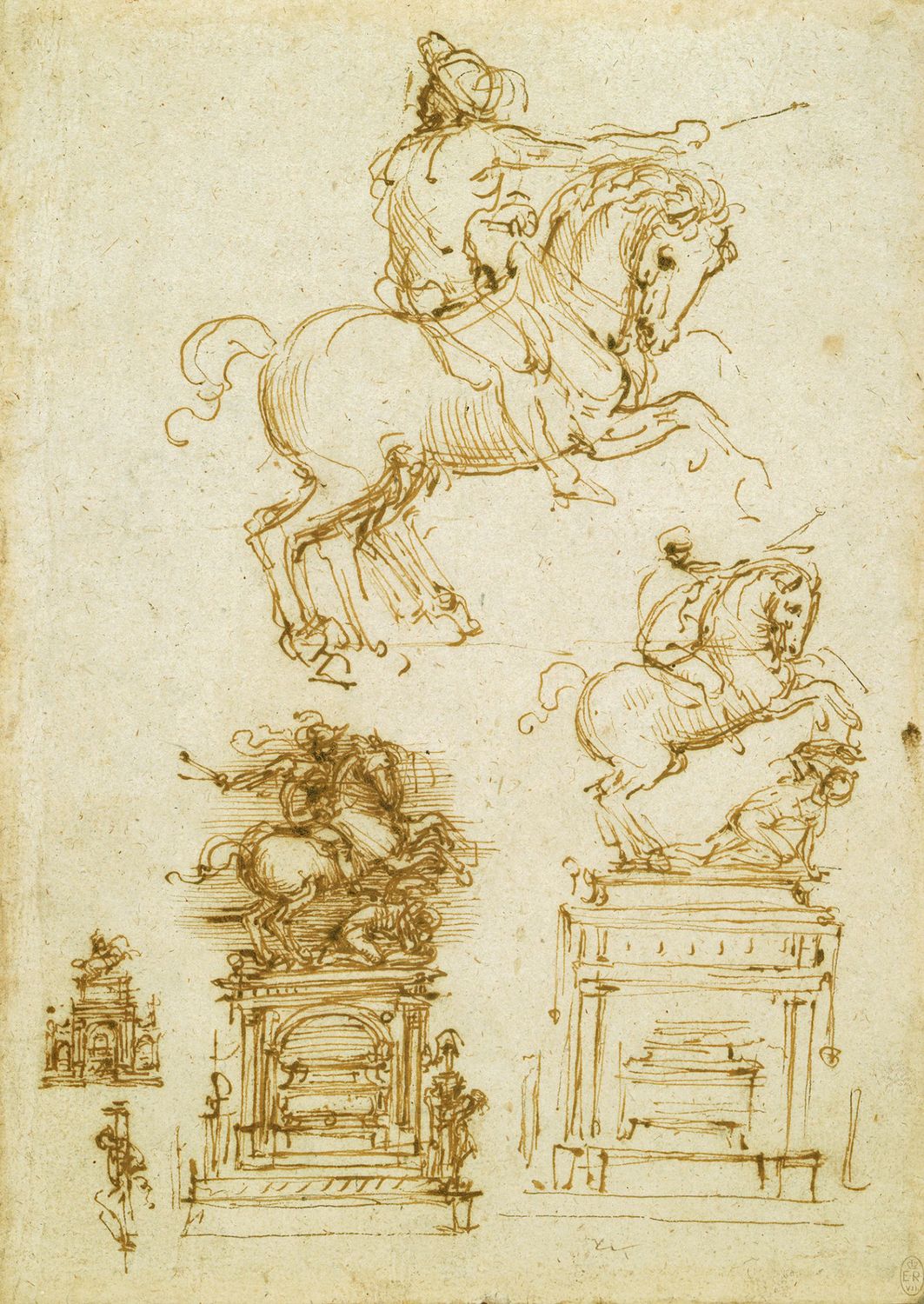 Sketches for the Trivulzio monument, c.1508-10, Leonardo da Vinci