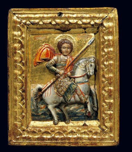 Relief icon showing St George on horseback, 15th century, Thrace (?)