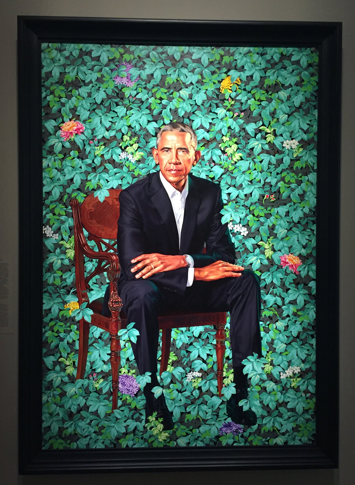 Portrait of President Barack Obama, 2018, Kehinde Wiley, U.S.A.