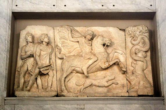 Large marble hero horseman relief from Thessaloniki, Greece, ?