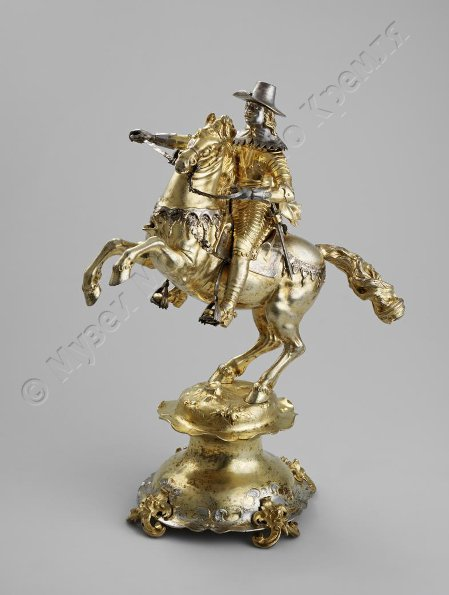 Drinking cup/centrepiece modelled as Charles I Stuart, King of England, 1639-1649, David Schwestermüller, Augsburg, Germany