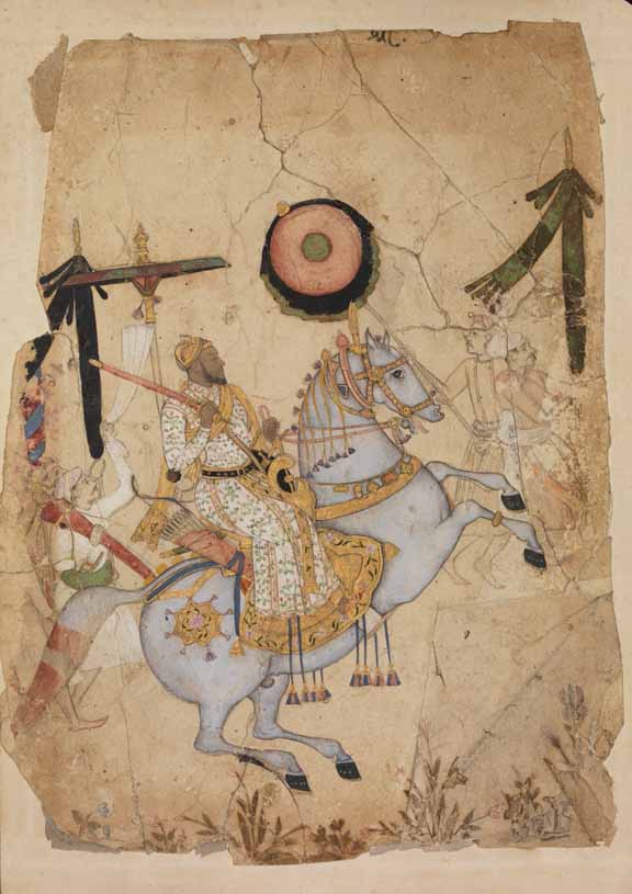 Ikhlas Khan on horseback, 1670-80, Golconda, India
