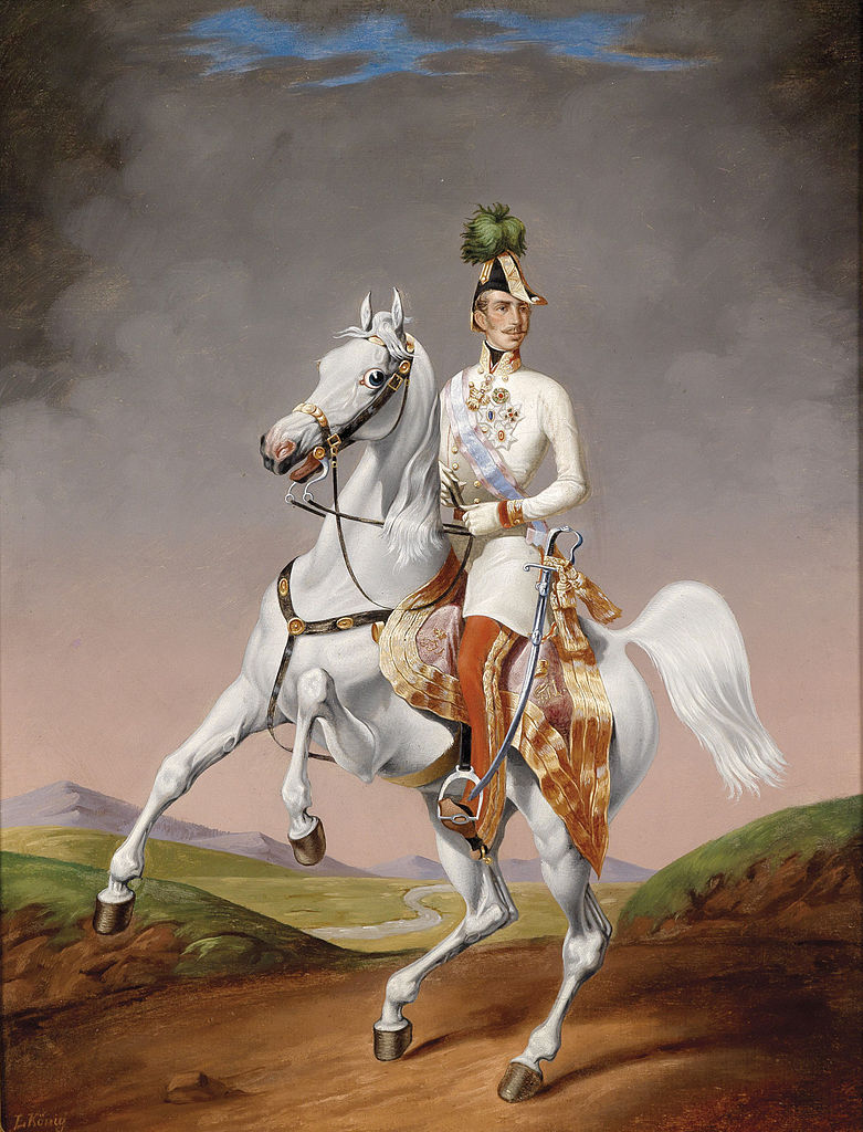 Portrait of the young Emperor Francis Joseph on a horse, 1855, Lilly Konig, Austria