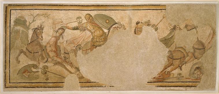 Mosaics showing an Amazonomachy scene, 3rd-4th century, Harbiye, Turkey