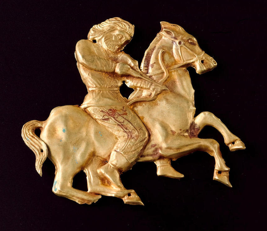Greco-Scythian gold horseman appliqué, (?) cr. 4th century BC