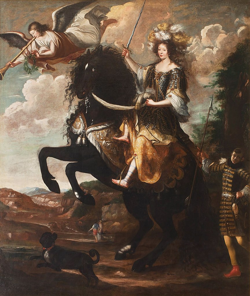 Equestian portrait of Marie Jeanne Baptiste of Savoy-Nemours, Duchess of Savoy, 1660-75, Giovanni Luigi Buffi, Duchy of Savoy