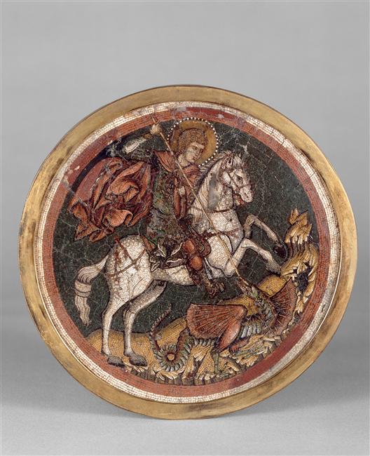 Saint George trampling the dragon, 1300-50