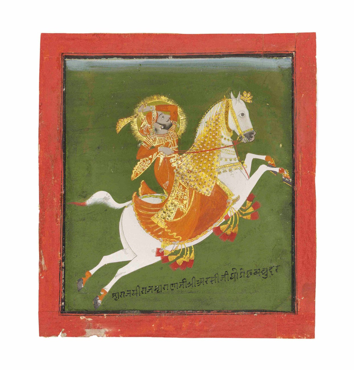 An equestrian portrait of Maharana Ari Singh, cr. 1768-69, Jugarsi, Udaipur, Mewar, Rajasthan, North-West India