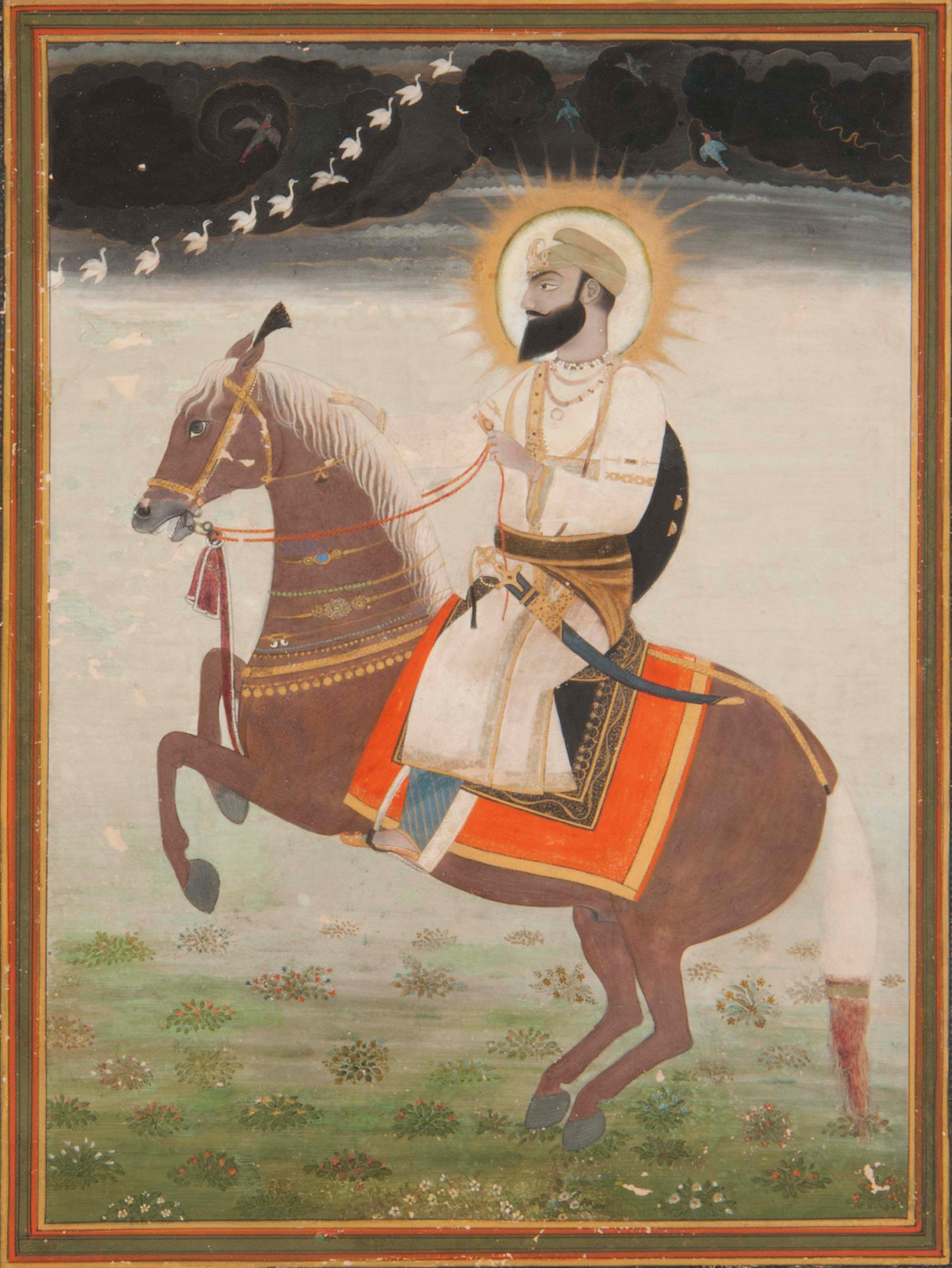 An equestrian portrait of Narinder Singh, maharaja of Patiala, mid-19th century, Patiala school, India