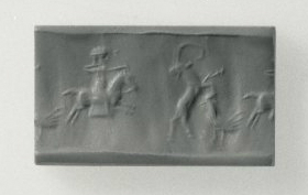 Cylinder seal depicting hunting, cr. 10th-5th century BC, Neo-Elamite II (?)