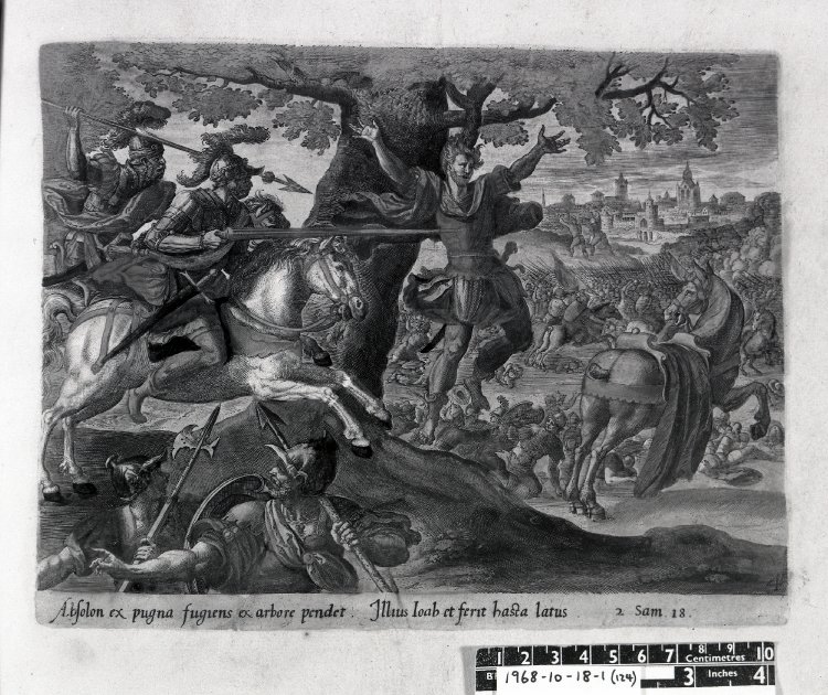 Death of Absalom, cr. 1585, Maarten de Vos and Johannes Wierix, Netherlands