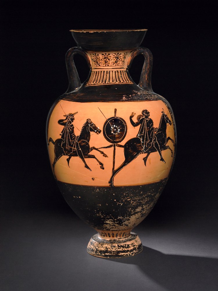 Panathenaic amphora, cr. 425 BC-400 BC, Attica, attributed to the Kuban Group