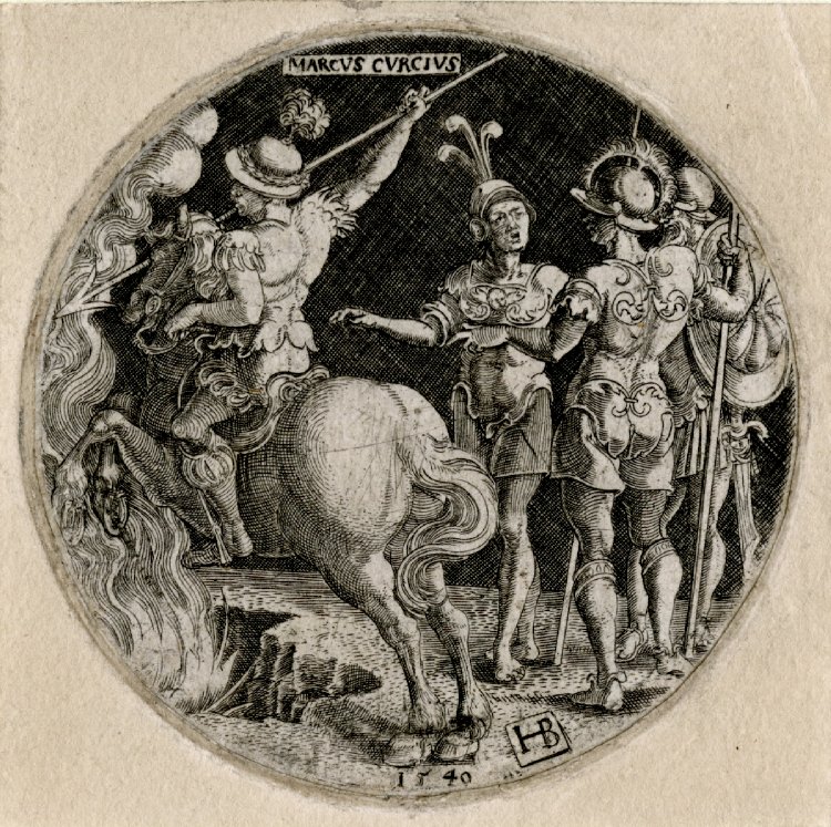 Roundel with Marcus Curtius, 1540, Hans Brosamer, Germany