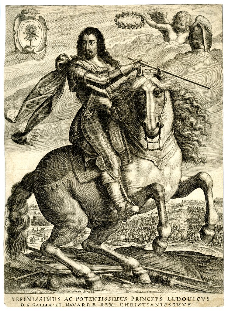 Equestrian portrait of Louis XIII, 1635, Crispijn de Passe the Elder