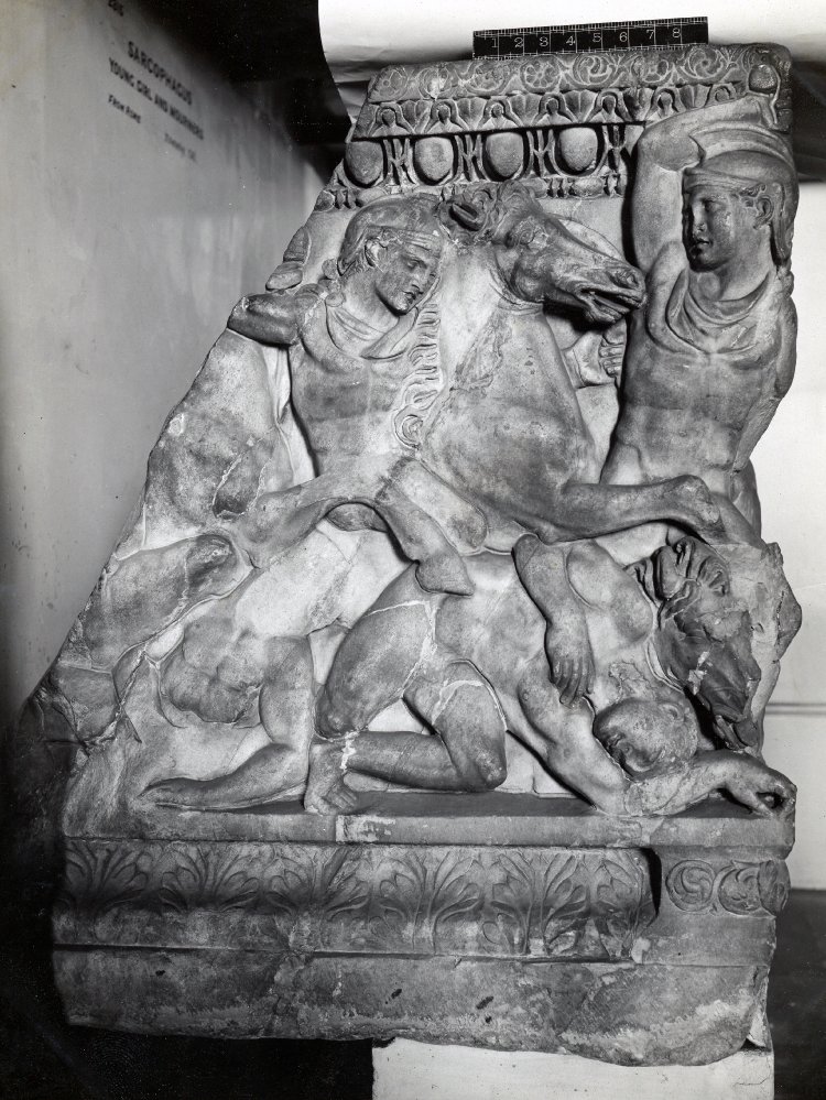 Sarcophagus with a rider falling from his rearing horse, cr. 240-260, Athens