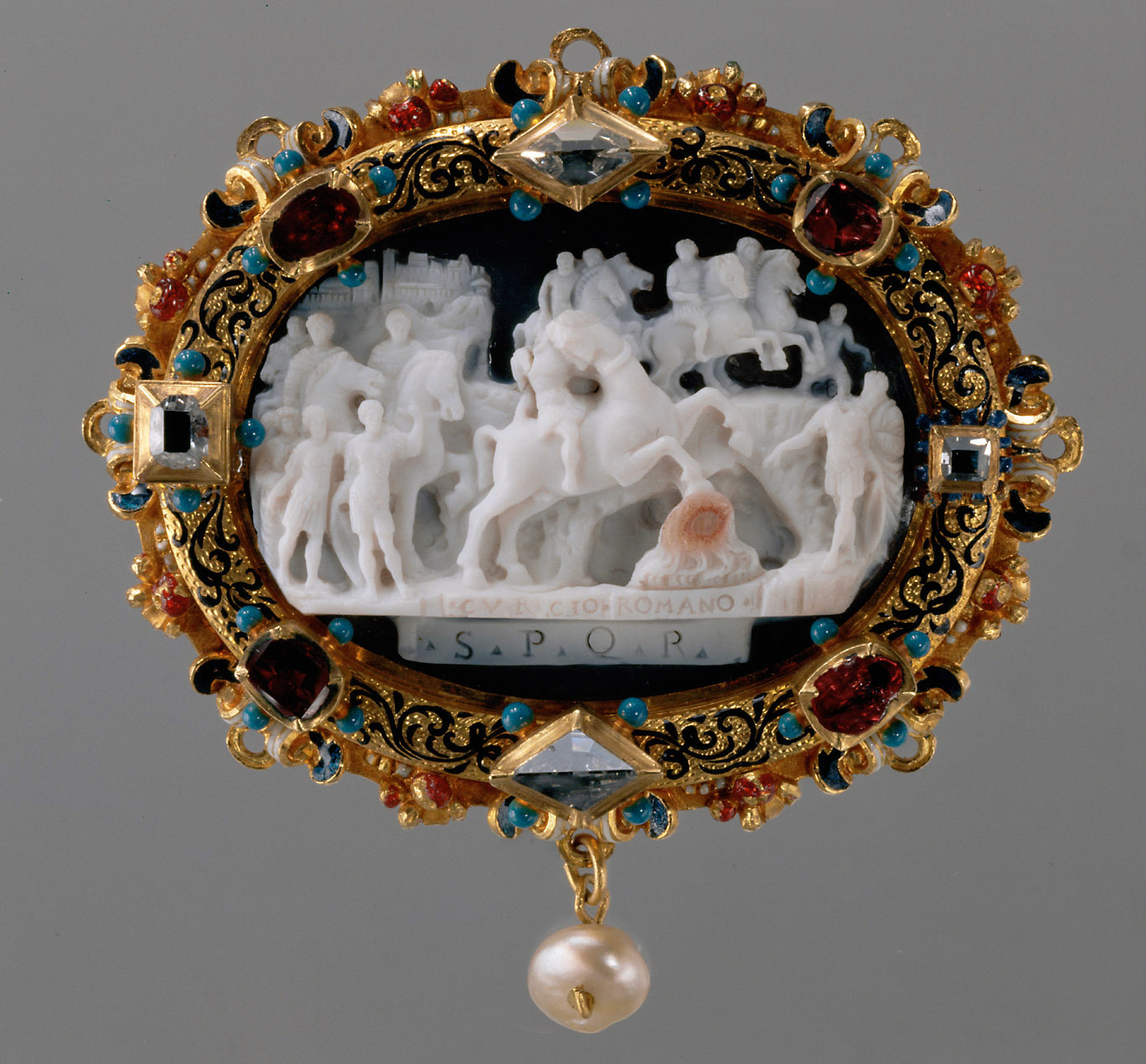 Victim's death of Marcus Curtius, cr. 1560, Francesco Tortorino, Milan