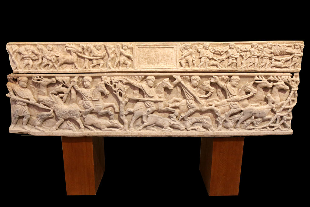 Sarcophagus with a hunting scene, 2nd quarter of the 4th century, Arles, France