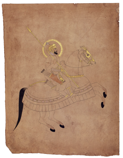 Equestrian portrait of emperor Aurangzeb (the preparatory study), cr. 1660, Kishangarh, India