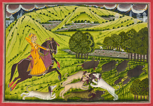 Prince Bakhtavar Singh of Jhilai in his youth, ca. 1800, Jhilai, Rajasthan state, India