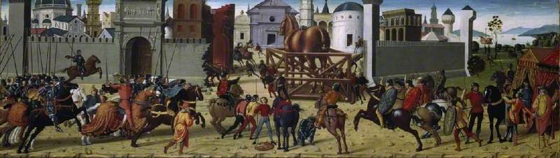 The Siege of Troy, the Wooden Horse, 1490-5 (?), Biagio d'Antonio
