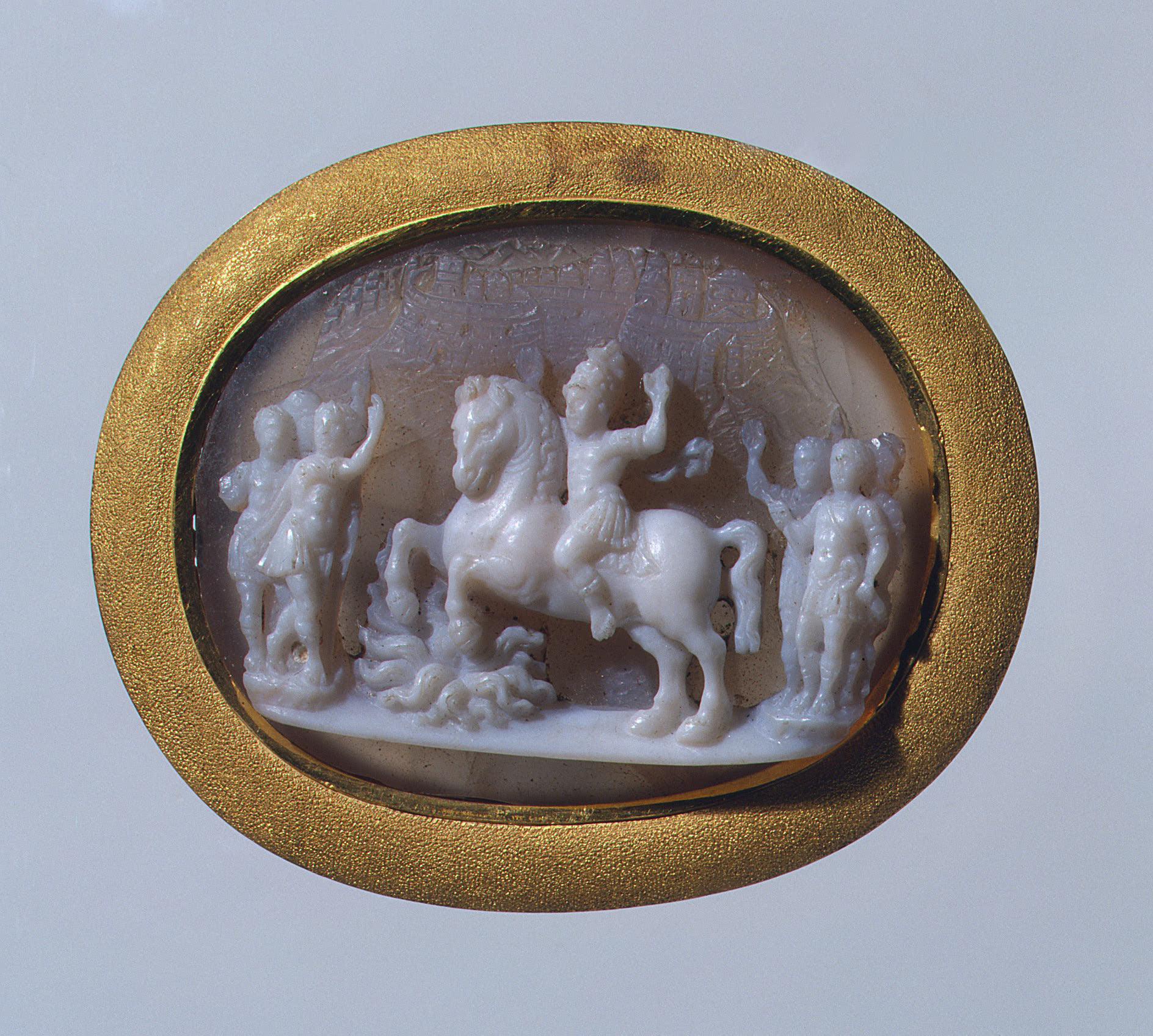 Cameo depicting the feat of Marcus Curtius, third quarter of the 16th century, probably Francesco Tortorino, Italy