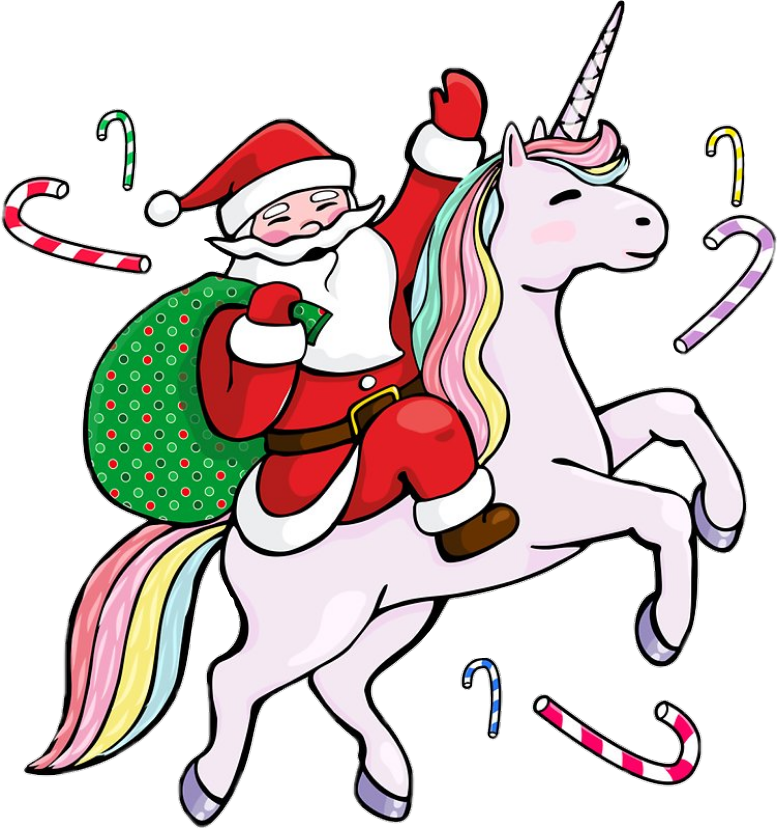 Santa riding a unicorn, 2010s, Douislouis (?)