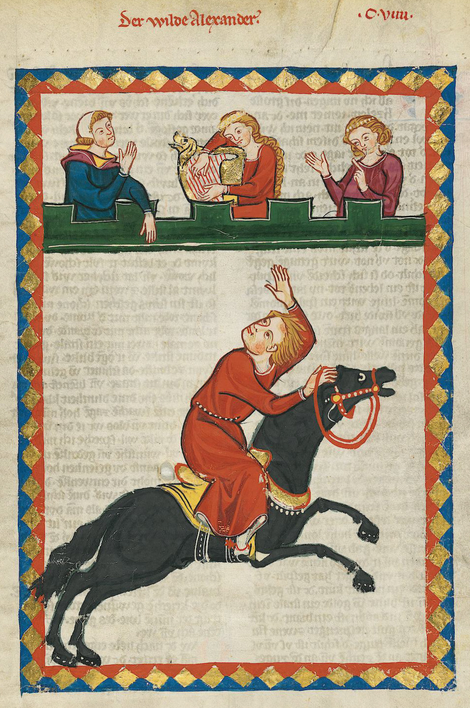 Illustration of Codex Manesse, cr. 1304 or cr. 1340, Zürich, Switzerland