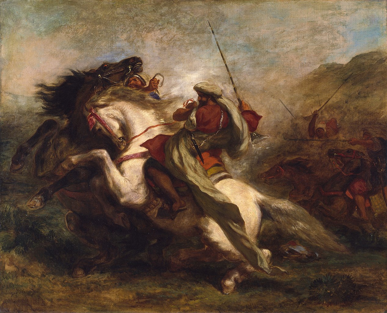Collision of Moorish Horsemen, 1843-4, Delacroix Eugène, France