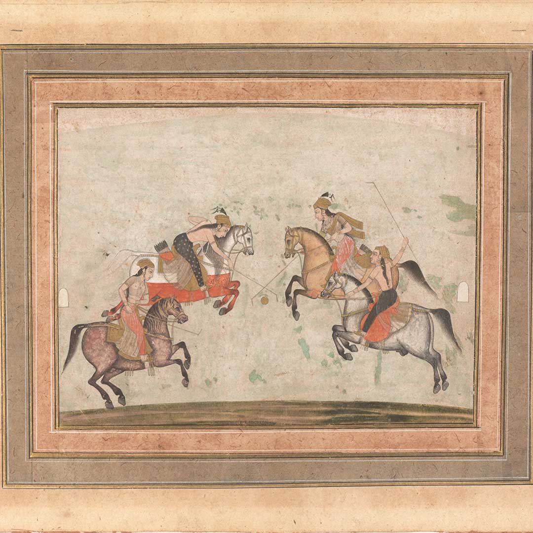Ladies playing polo (Chaugen), Late 17th century, Delhi, India