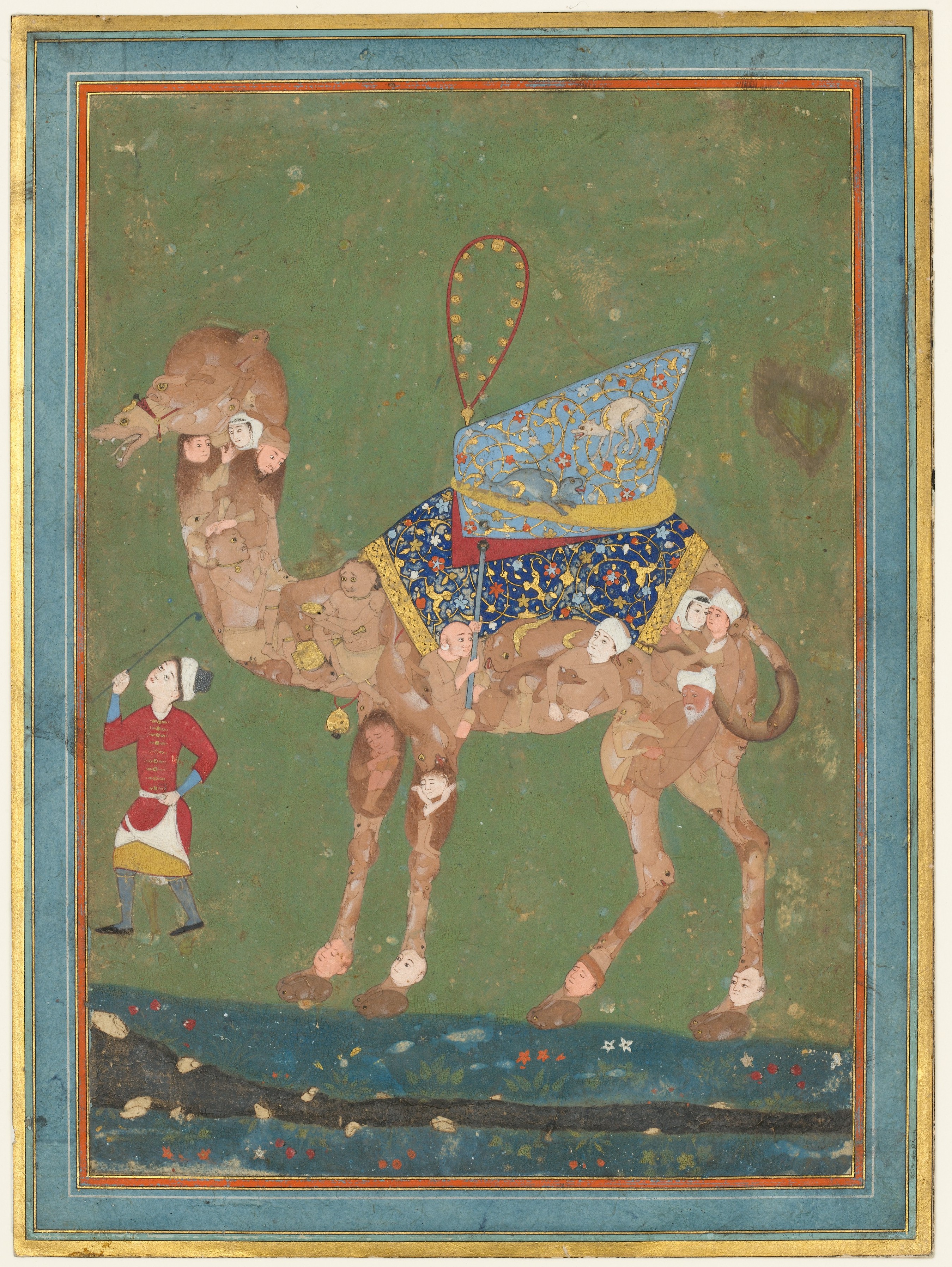 Composite Camel with Attendant, 1550-1575, Khurasan, Iran