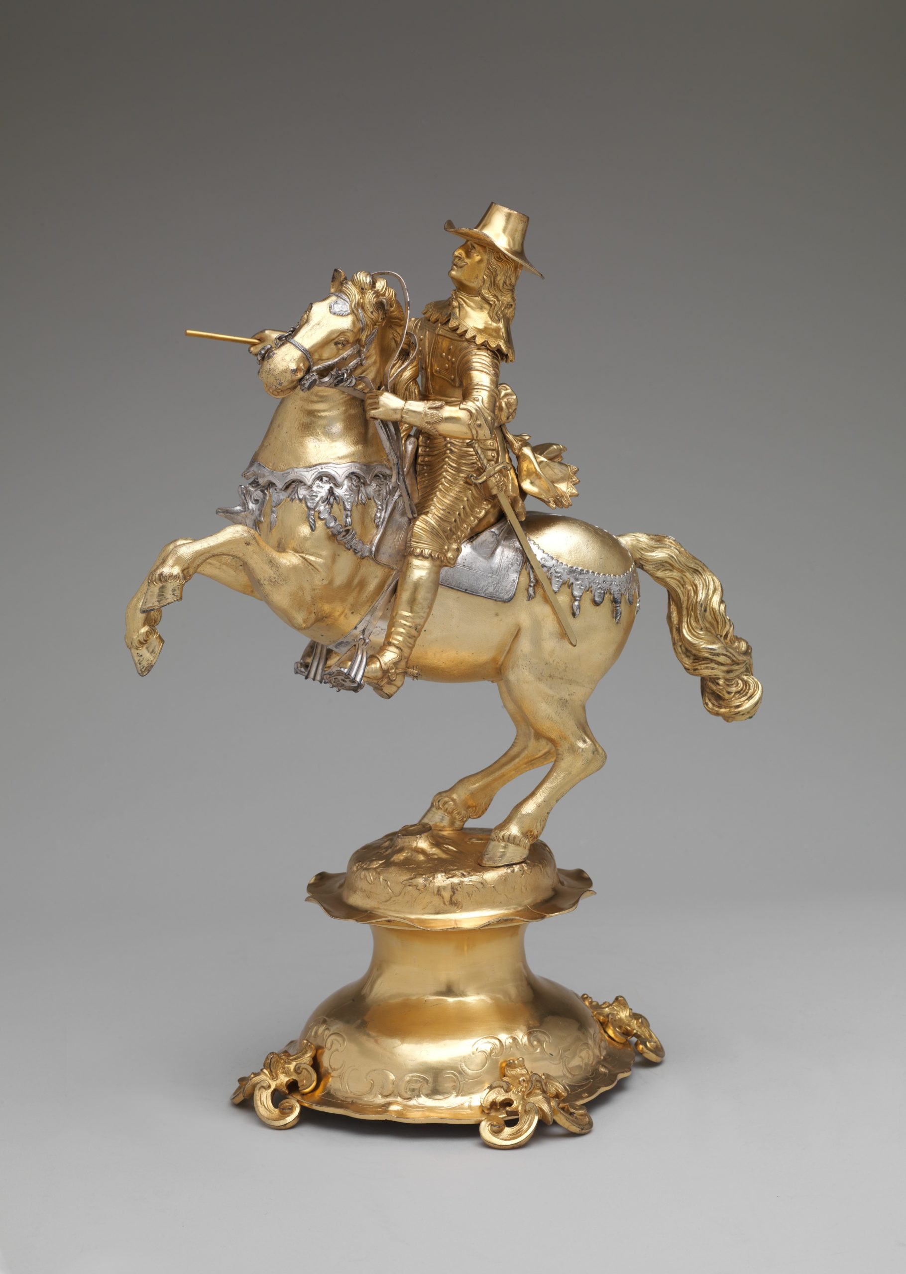 Equestrian figure of Charles I Stuart, King of England, electrotype after a 1639-1649 original, 19th century, Elkington & Co., Birmingham, United Kingdom